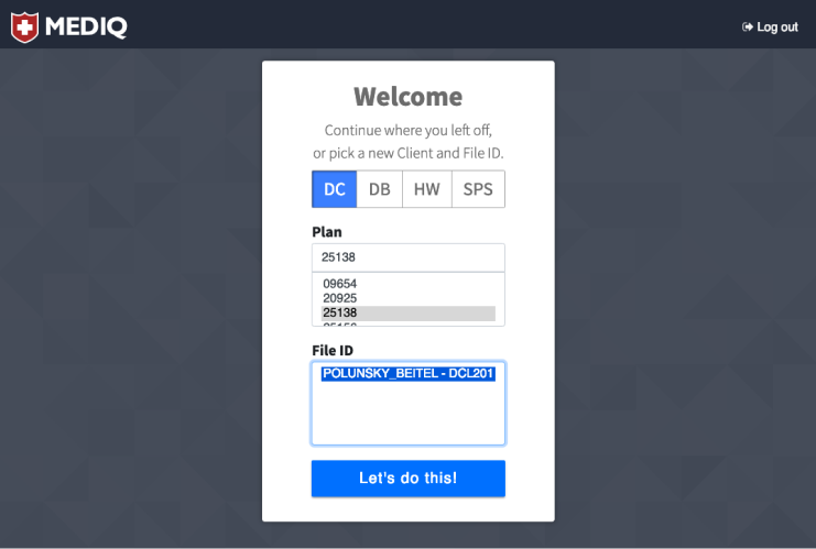 login page for the new app