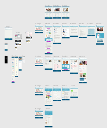screen designs for all the pages changed
