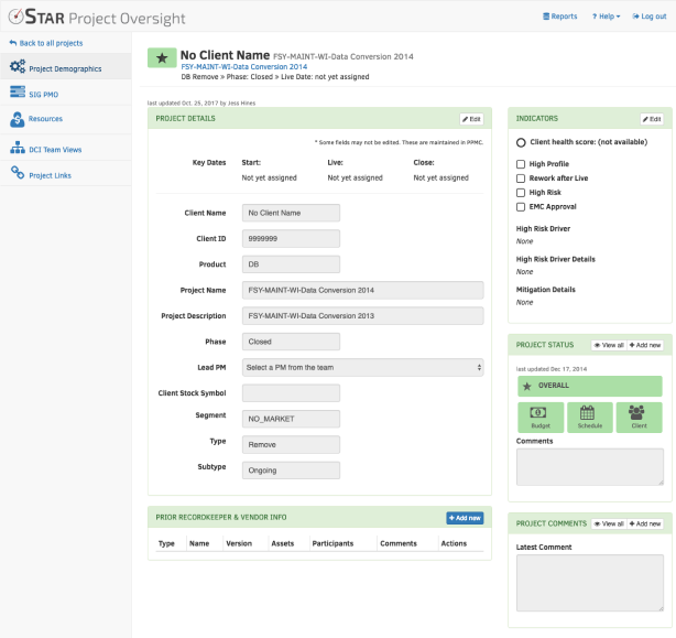 screenshot of the new web application